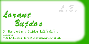 lorant bujdos business card